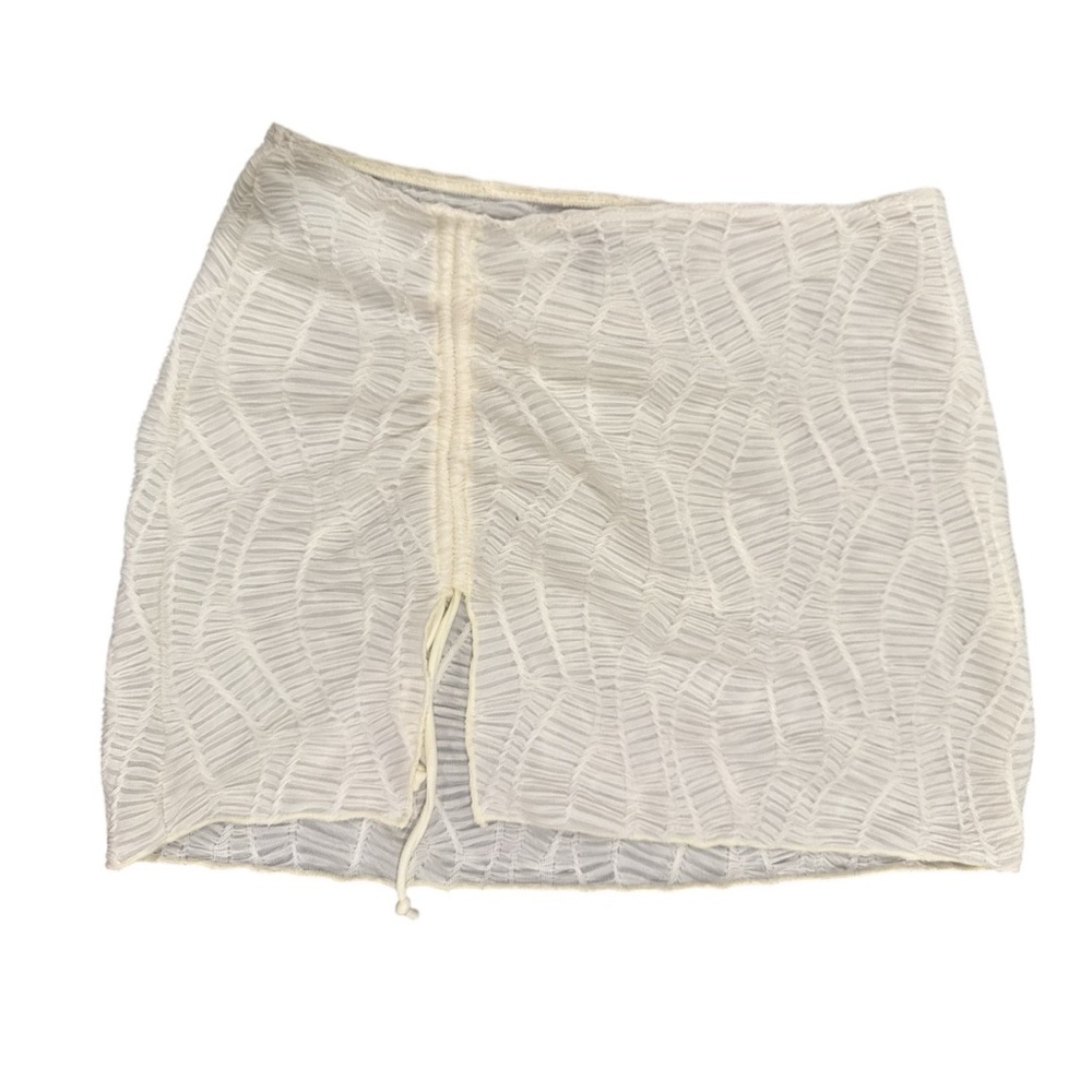 Cream coverup  Skirt with Cut Out and Slit for Resort Wear Sz M